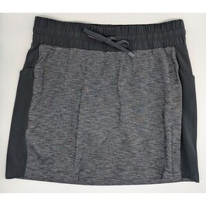 Athleta Skort size Small Gray Excursion Skirt‎ Stretch Pockets Drawstring 405667